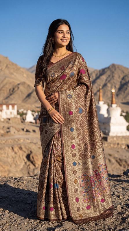 Vastrangan meenakari work saree price range in market 